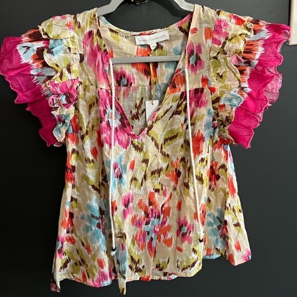 House of Harlow 1960 Revolve Ruffle Peasant Fop Khaki NWT XS - Picture 4 of 15